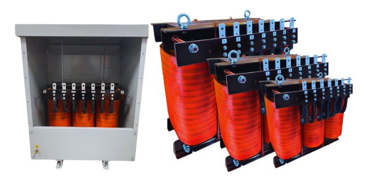 Detalhes Transformador Trifásico Baixa Tensão Isolador a Seco